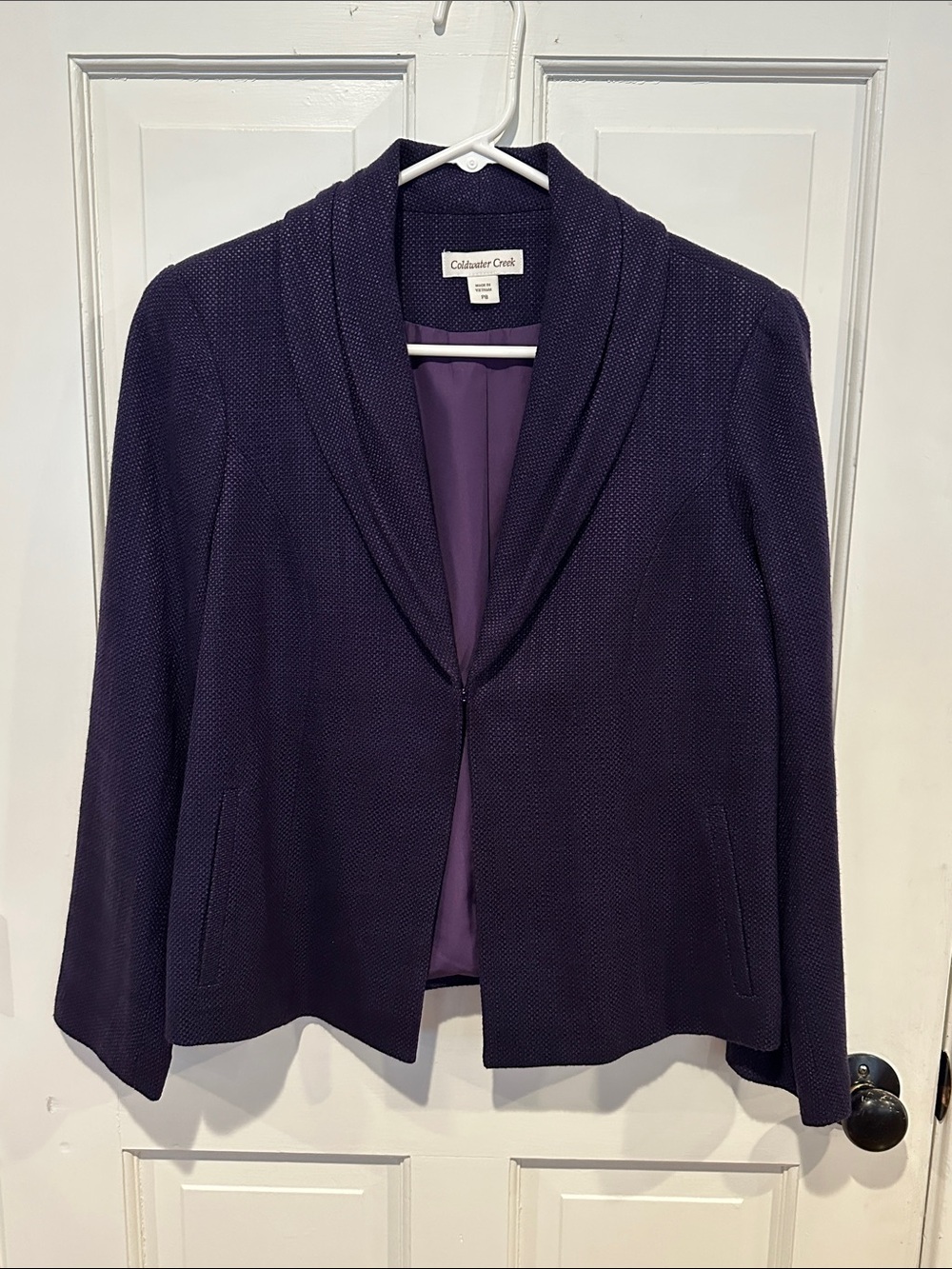 Coldwater Creek Deep Purple Shawl-Collar Jacket
